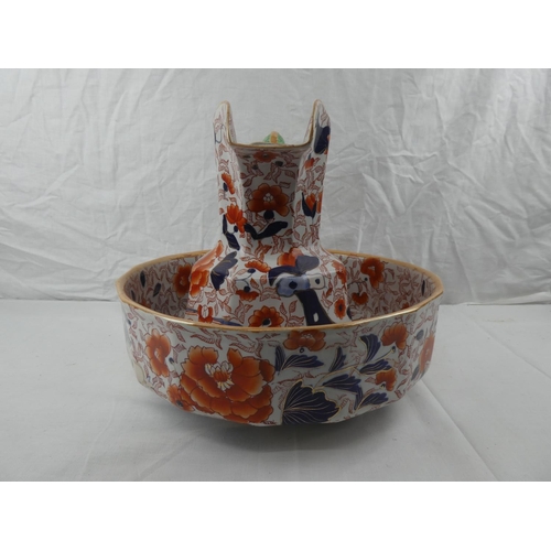 379 - A decorative antique Masons Ironstone jug & basin set.