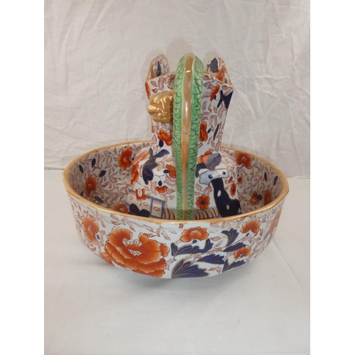 379 - A decorative antique Masons Ironstone jug & basin set.