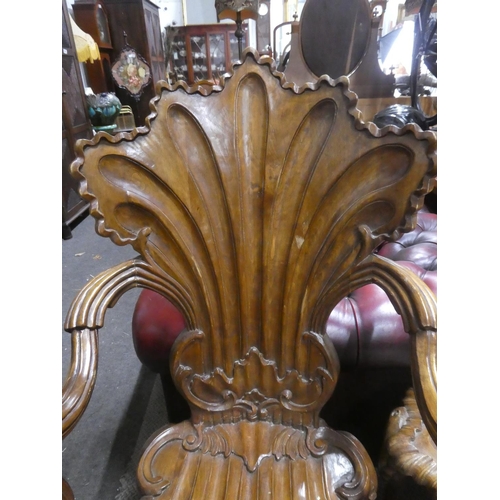 410 - A stunning & unusual pair of vintage Baroque armchairs, complete with matching coffee table.