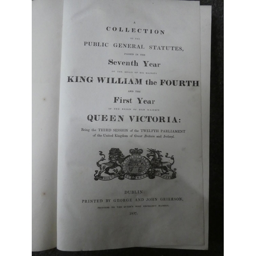 426 - A stunning collection of 24 antique books of local historical interest, 'General Statutes' & 'Statut... 