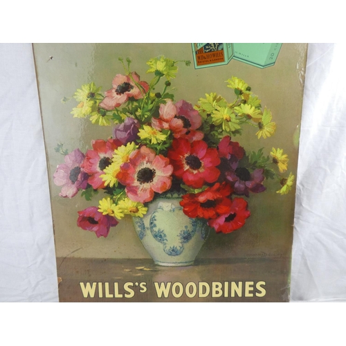 439 - A large vintage Will's Woodbines advertising card, measuring 27x19inches.