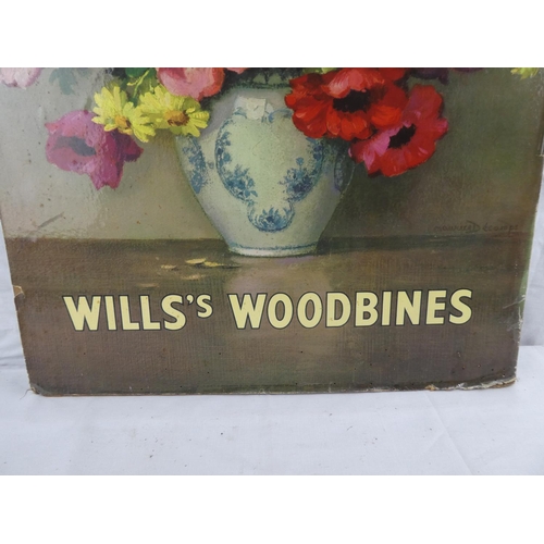 439 - A large vintage Will's Woodbines advertising card, measuring 27x19inches.