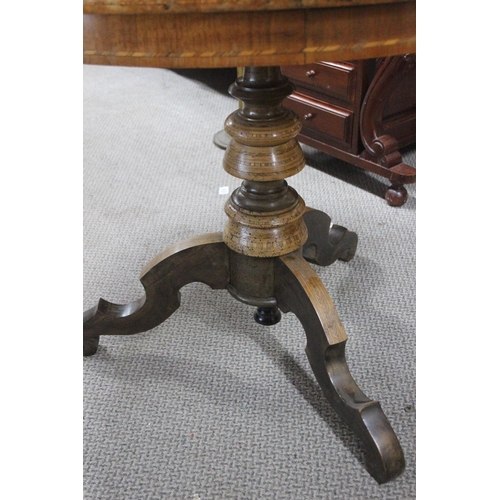 462 - A stunning antique occasional table on tripod base, with decorative inlaid top, measuring 35.5inches... 