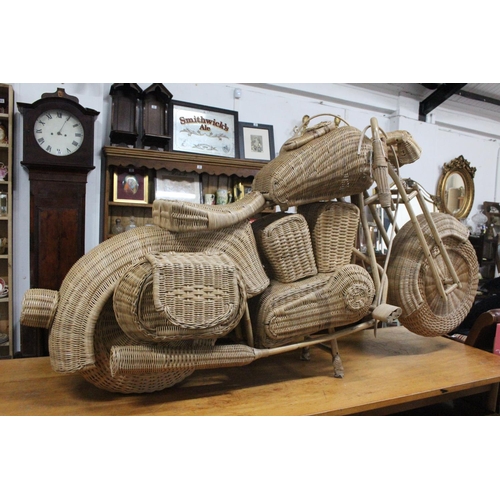 470 - A stunning life size handmade wicker motorcycle.