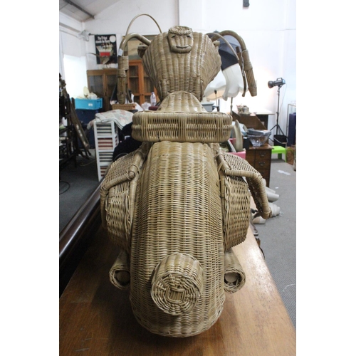 470 - A stunning life size handmade wicker motorcycle.