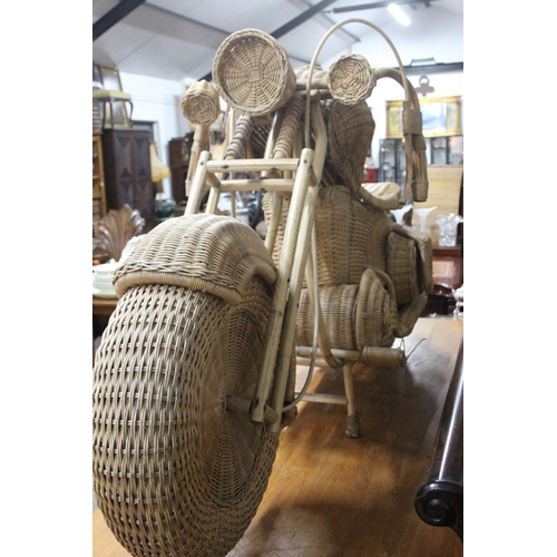 470 - A stunning life size handmade wicker motorcycle.