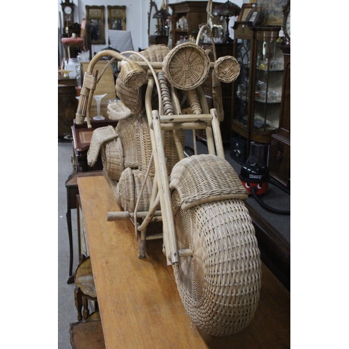 470 - A stunning life size handmade wicker motorcycle.