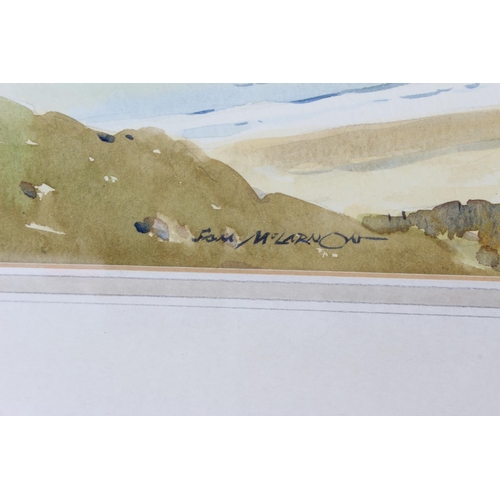 486 - A framed watercolour painting 'Whitepark Bay', by Irish Artist, Sam McLarnon. 19x15.5inches includin... 