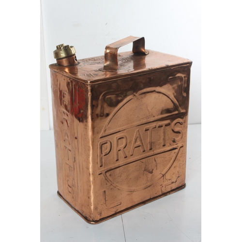 498 - A stunning antique copper Pratts petrol can.