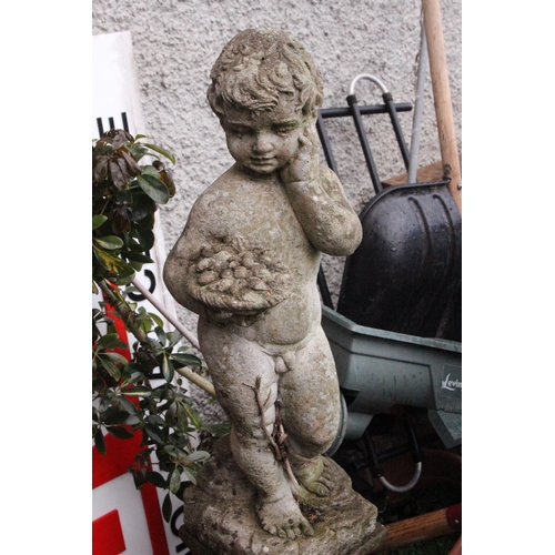 507 - A stunning antique style Cherub/ Figure on pedestal base, measuring