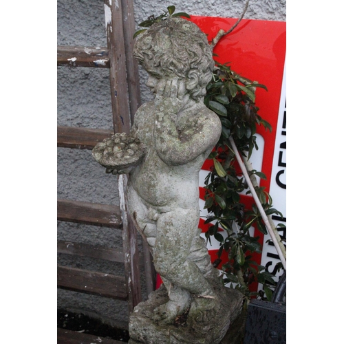 507 - A stunning antique style Cherub/ Figure on pedestal base, measuring