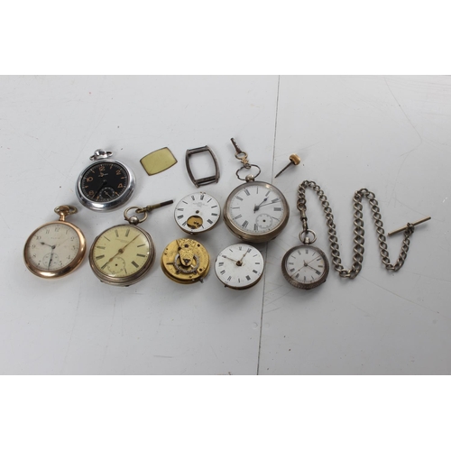 253 - An assortment of antique pocket watches, to include sterling silver cased pieces & more.