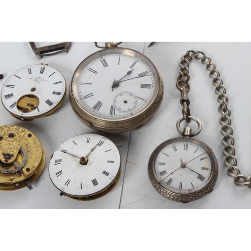 253 - An assortment of antique pocket watches, to include sterling silver cased pieces & more.