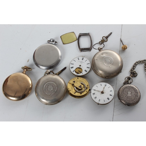 253 - An assortment of antique pocket watches, to include sterling silver cased pieces & more.