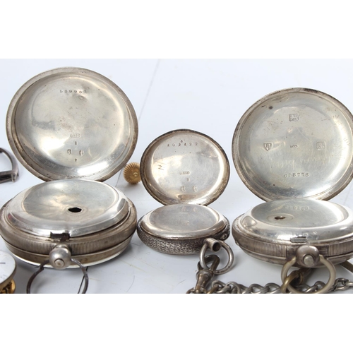 253 - An assortment of antique pocket watches, to include sterling silver cased pieces & more.