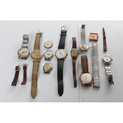 254 - An assortment of various vintage wristwatches etc.