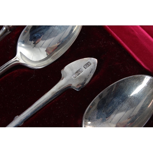 260 - A stunning antique/ Art Nouveau sterling silver set of teaspoons & sugar tongs.