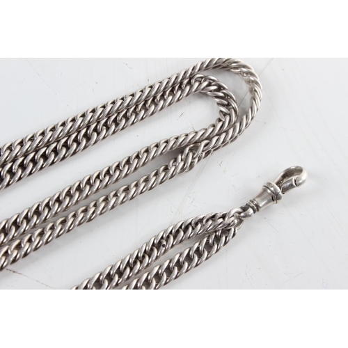 269 - A sterling silver Albert chain, measuring approx 160cm weighing 98 grams.