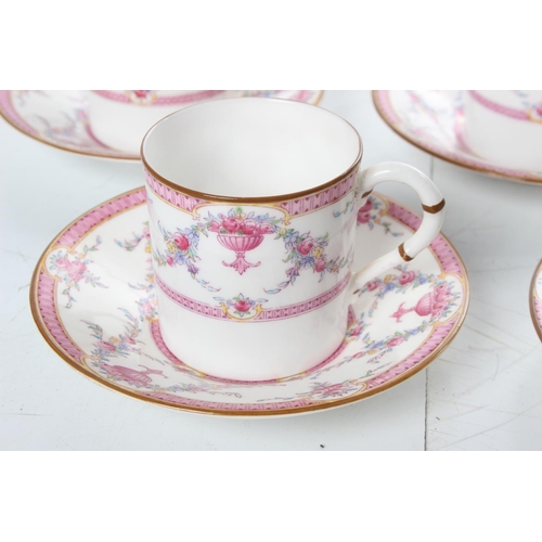 292 - A set of 6 antique Royal Worcester 'Rosemary' coffee cups & saucers.