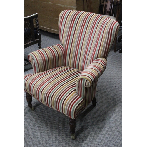 500B - A small ladies upholstered armchair.