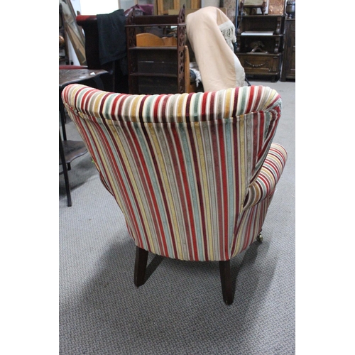 500B - A small ladies upholstered armchair.