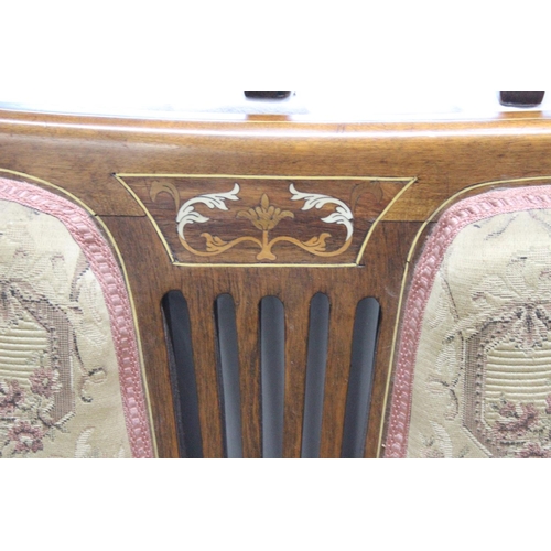 513 - A stunning antique mahogany three piece parlour suite with inlay detail.