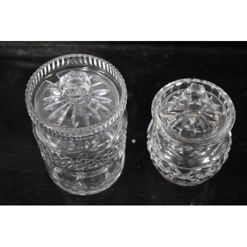 516 - Two Waterford Crystal preserve jars.