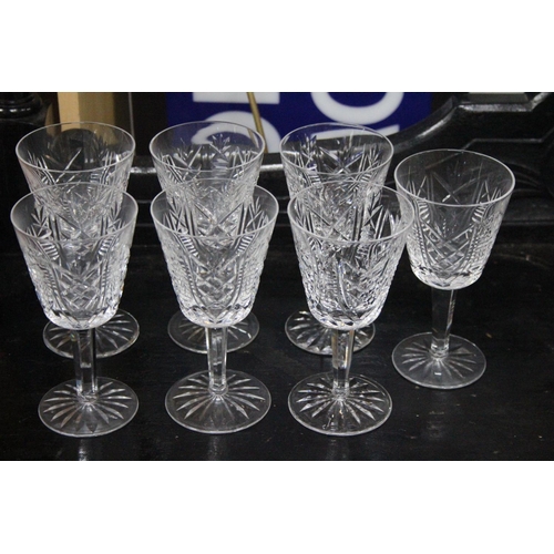 519 - A set of Seven Waterford Crystal wine glasses (a/f).