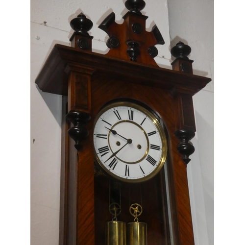 218 - A stunning antique Victorian double weight Vienna wall clock.