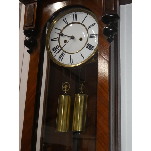 218 - A stunning antique Victorian double weight Vienna wall clock.