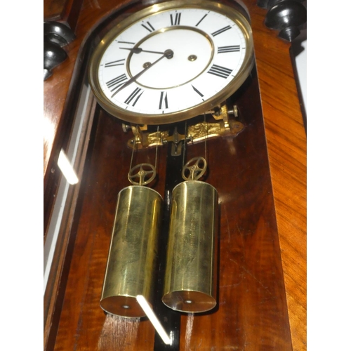 218 - A stunning antique Victorian double weight Vienna wall clock.