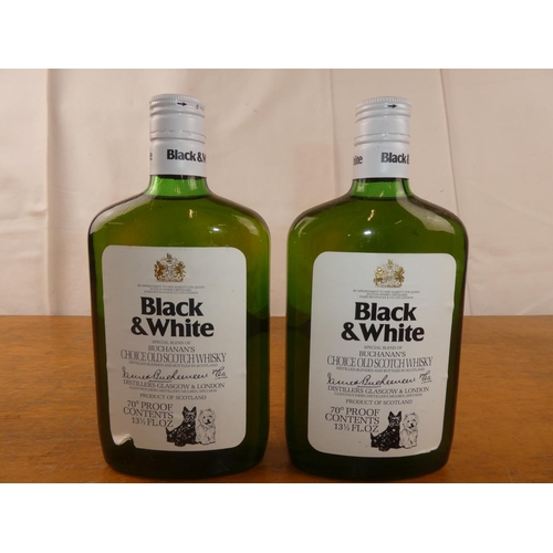 117 - Two bottles of Black & White Scottish Whisky, 13 1/3 fl.oz .