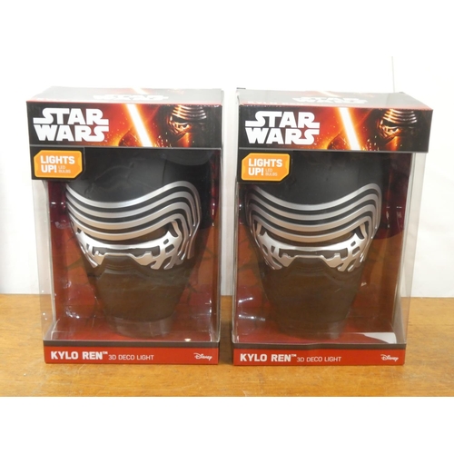 138 - 2 boxed Disney Star Wars Kylo Ren 3D deco lights.