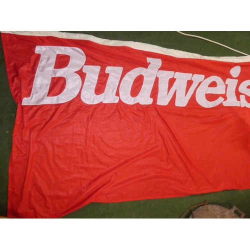 149 - An Irish Derby and Budweiser advertising flags.