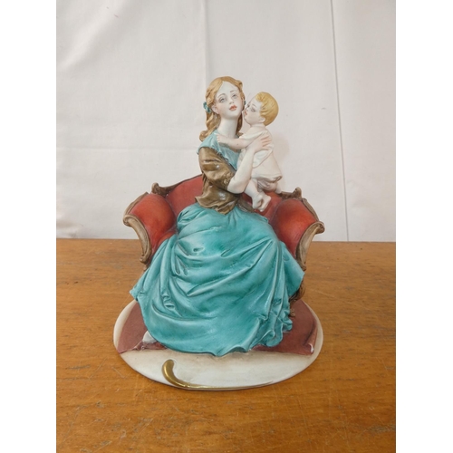 161 - A Capodimonte figure of mother and child.