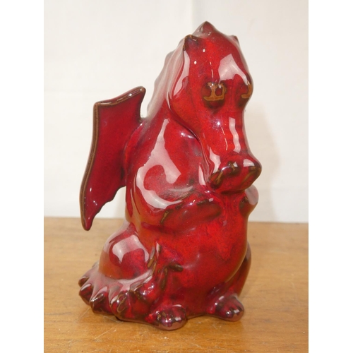 169 - A vintage Bangor Pottery red dragon.