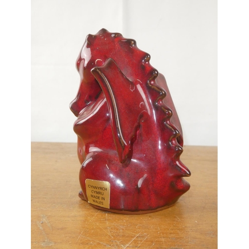 169 - A vintage Bangor Pottery red dragon.