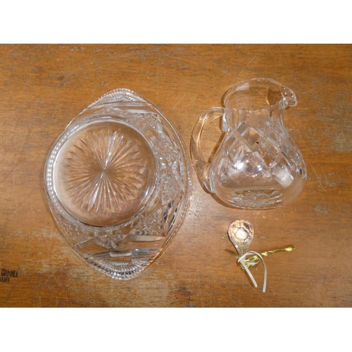 189 - A Webb & Corbett water jug, glass bowl and more.