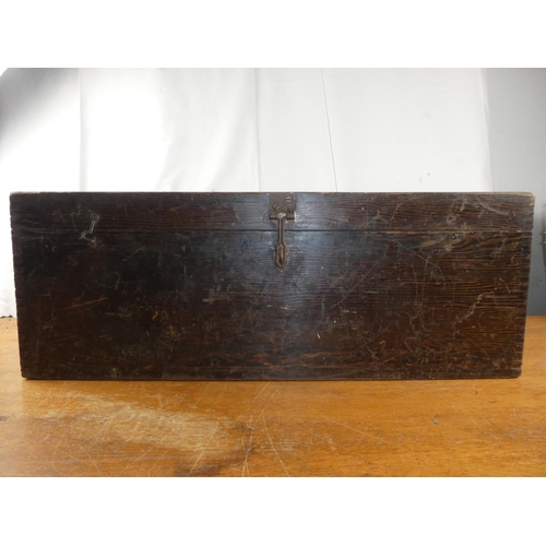 203 - A vintage wooden carpenters toolbox.