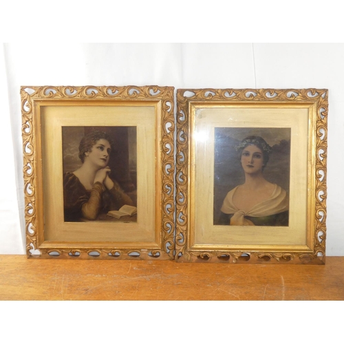 230 - A stunning pair of antique Crystoleum portrait paintings.