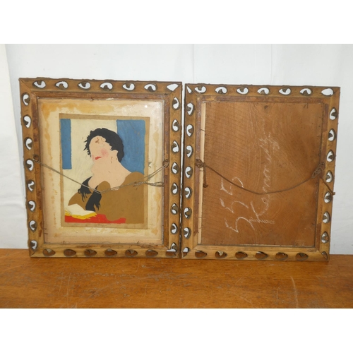 230 - A stunning pair of antique Crystoleum portrait paintings.