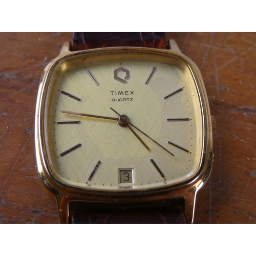 233 - A Timex gents wrist watch with leather strap.