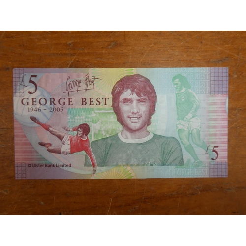 238 - An Ulster Bank George Best £5 note in original folder/ wallet.