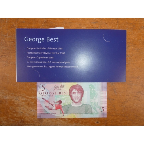 239 - An Ulster Bank George Best £5 note in original folder/ wallet.