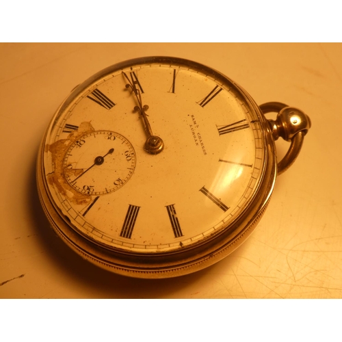 171 - An antique Sterling Silver pocket watch produced by San Charles Lurgan, fully hallmarked for London.