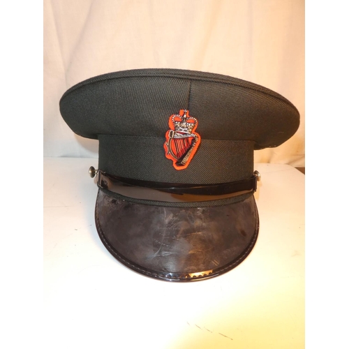 235 - A collection of R.U.C & UDR items to include leather pistol holster, cap, plaque & book etc.