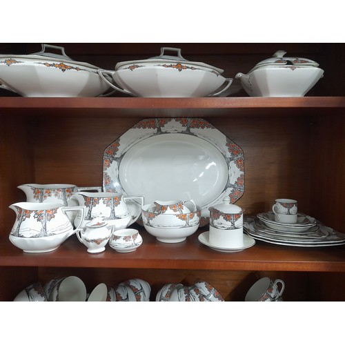 207 - A stunning large collection of Crown Ducal 'Orange Tree' tea and dinner ware.