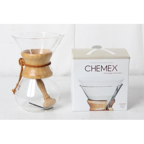 218 - A Chemex coffee maker and box of filters.