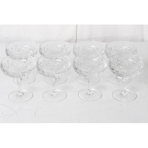 221 - A stunning set of eight Innisfree Irish Crystal footed dessert bowls.