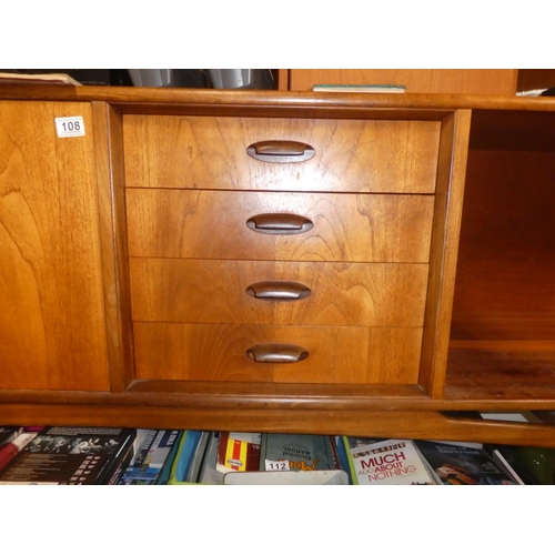 108 - A vintage/ Mid Century sideboard/ credenza, in need of some restoration.